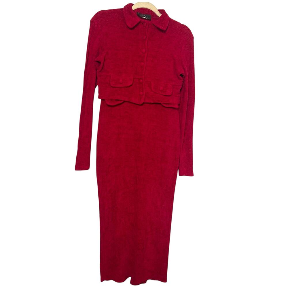 Vintage Red Blazer/Sweater and Skirt Set Size S
